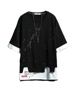 DEMISCHO Double Layered T-Shirt , - Streetwear T-Shirts - Slick Street
