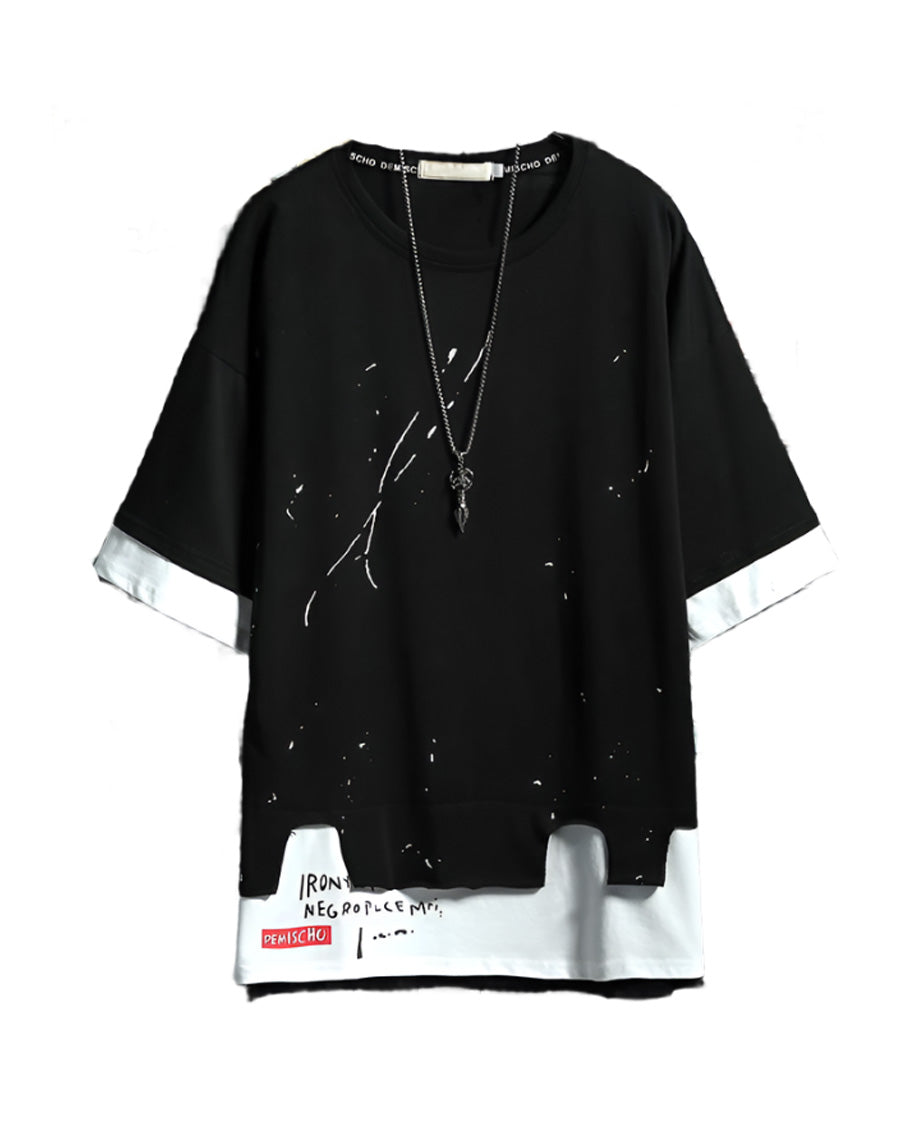 DEMISCHO Double Layered T-Shirt , - Streetwear T-Shirt - Slick Street