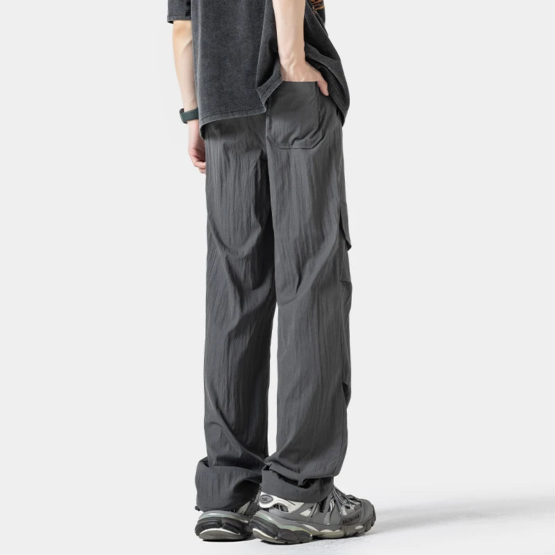 Plain Color Outdoor Straight Pants , - Streetwear Pants - Slick Street