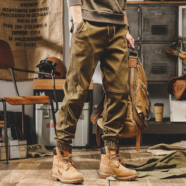 Y2k Tactical Military Rib Style Pants Brown, XS - Streetwear Pants - Slick Street