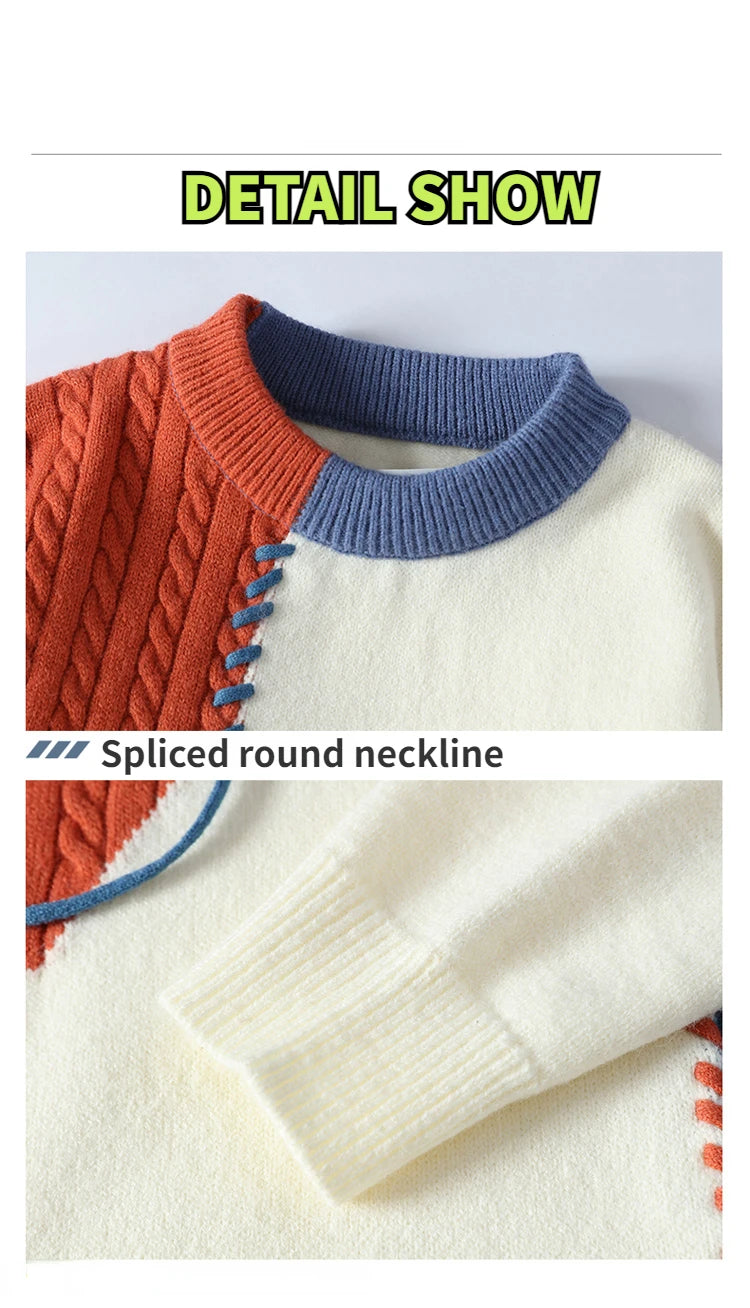 Lace Up Style Round Neck Knitted Sweater ,  - Streetwear Sweater - Slick Street