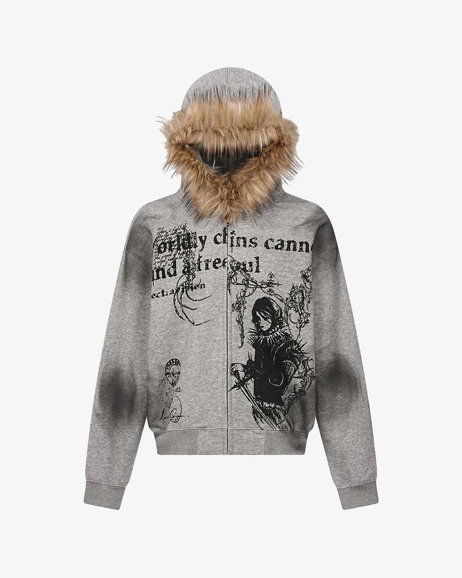 Sinful Zip Up Fur Hooded Jacket – Slick Street