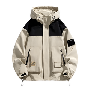 High Neck Two Tone Cargo Bomber Jacket , - Streetwear Jacket - Slick Street