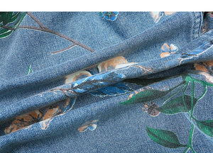 Vintage Floral Abstract Art Denim Jacket , - Streetwear Jacket - Slick Street