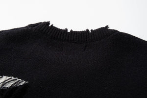 Skull Star Knitted Sweatshirt , - Streetwear Sweatshirts - Slick Street