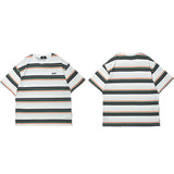 Varied Color Striped Pullover T-Shirt White, S - Streetwear T-Shirt - Slick Street