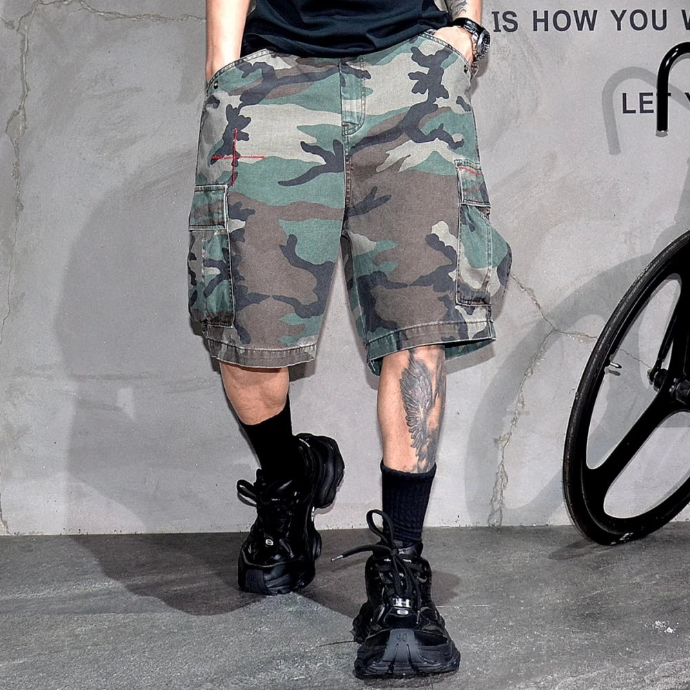 Tactical Camouflage Knee Length Shorts , - Streetwear Shorts - Slick Street