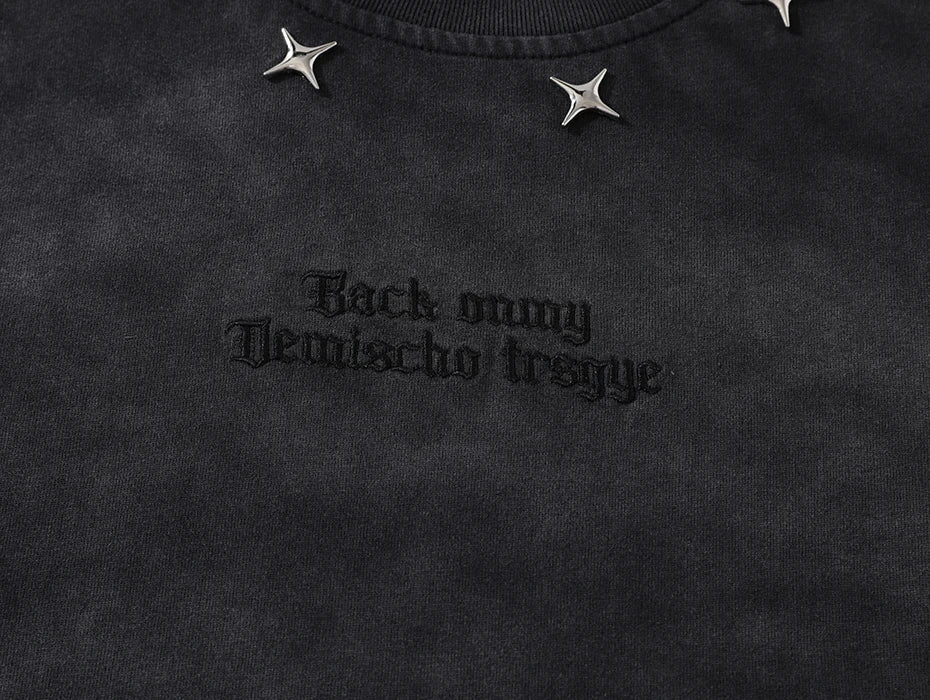 Tie-Die Metal Star Ripped T-Shirt , - Streetwear T-Shirts - Slick Street