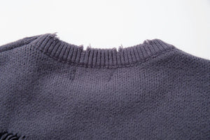 Skull Star Knitted Sweatshirt , - Streetwear Sweatshirts - Slick Street