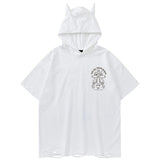 Say All Their Names Devil Horns Hoodie White, XXS - Streetwear Hoodie - Slick Street