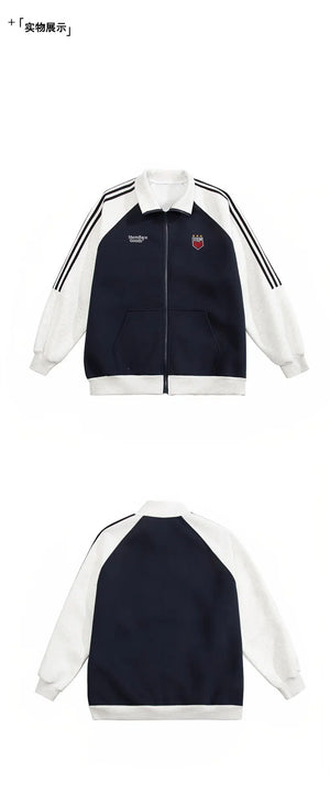 Color Block Striped Sports Jacket , - Streetwear Jacket - Slick Street