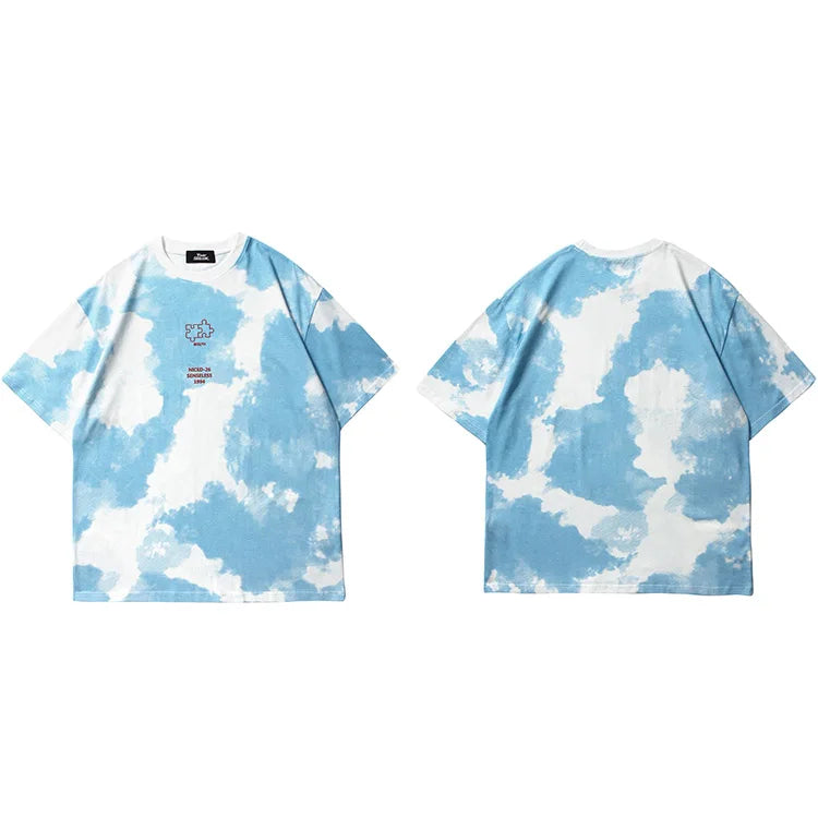 Tie Dye Senseless Jigsaw Puzzle T-Shirt Blue, S - Streetwear T-Shirt - Slick Street