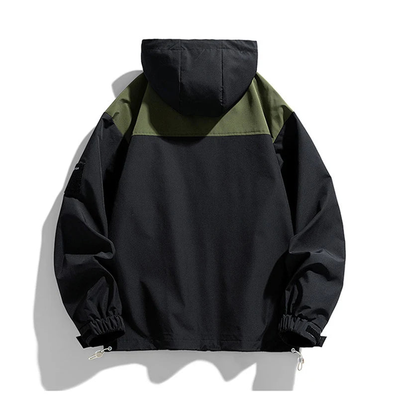 High Neck Two Tone Cargo Bomber Jacket ,  - Streetwear Jacket - Slick Street