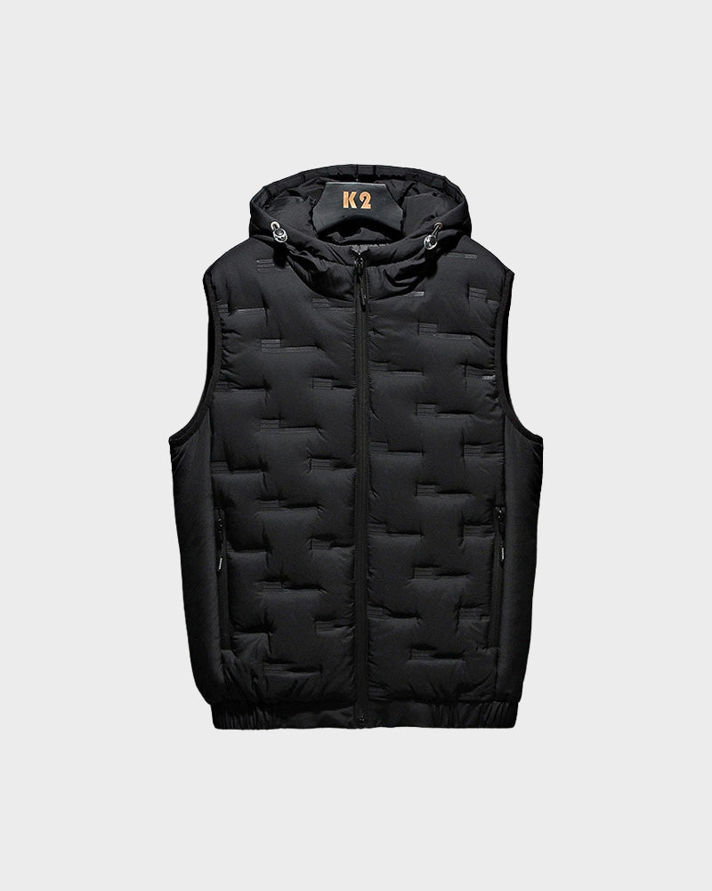K2 Hooded Puffer Gilet Black, XS - Streetwear Jacket - Slick Street