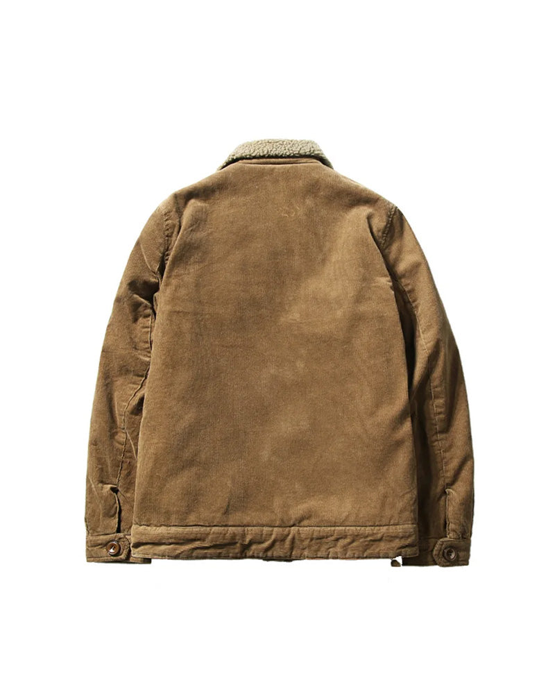 Corduroy Button Up Fleece Jacket