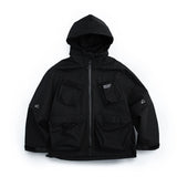 STFK Multi Pocket Zipper Cargo Hoodie Black, XS - Streetwear Hoodie - Slick Street