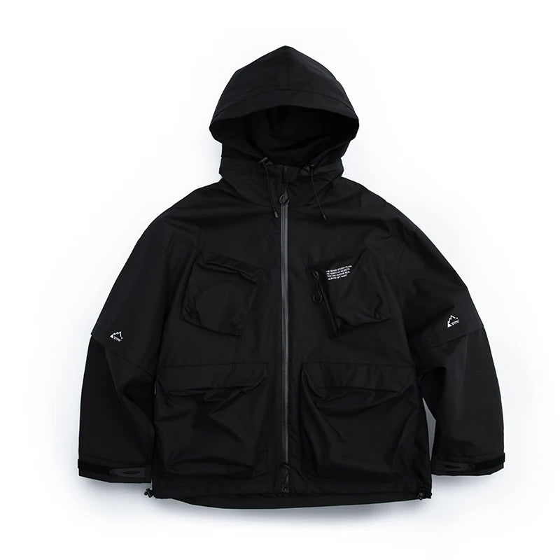 STFK Multi Pocket Zipper Cargo Hoodie Black, XS - Streetwear Hoodie - Slick Street
