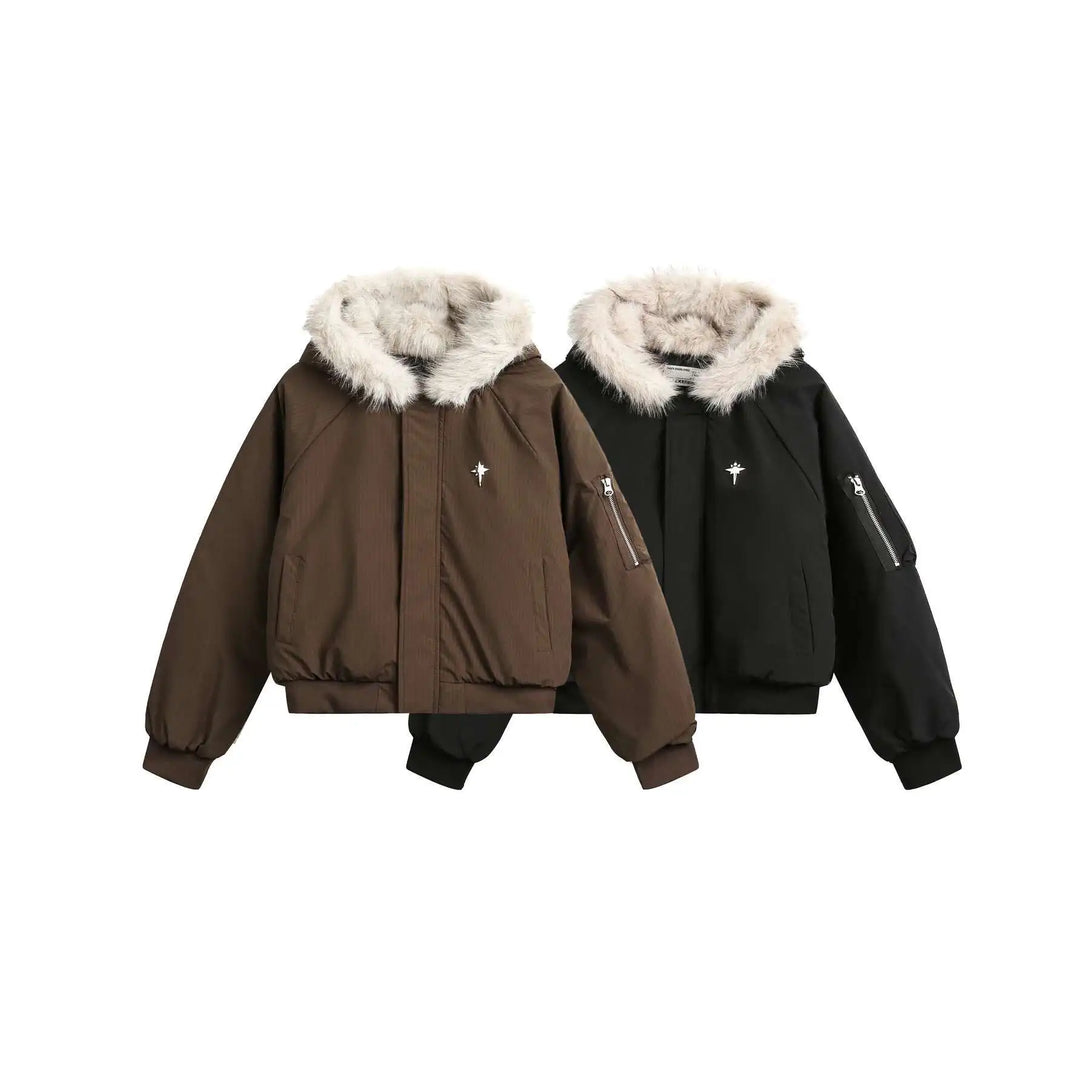 Star Pendant Winter Jacket , - Streetwear - Slick Street