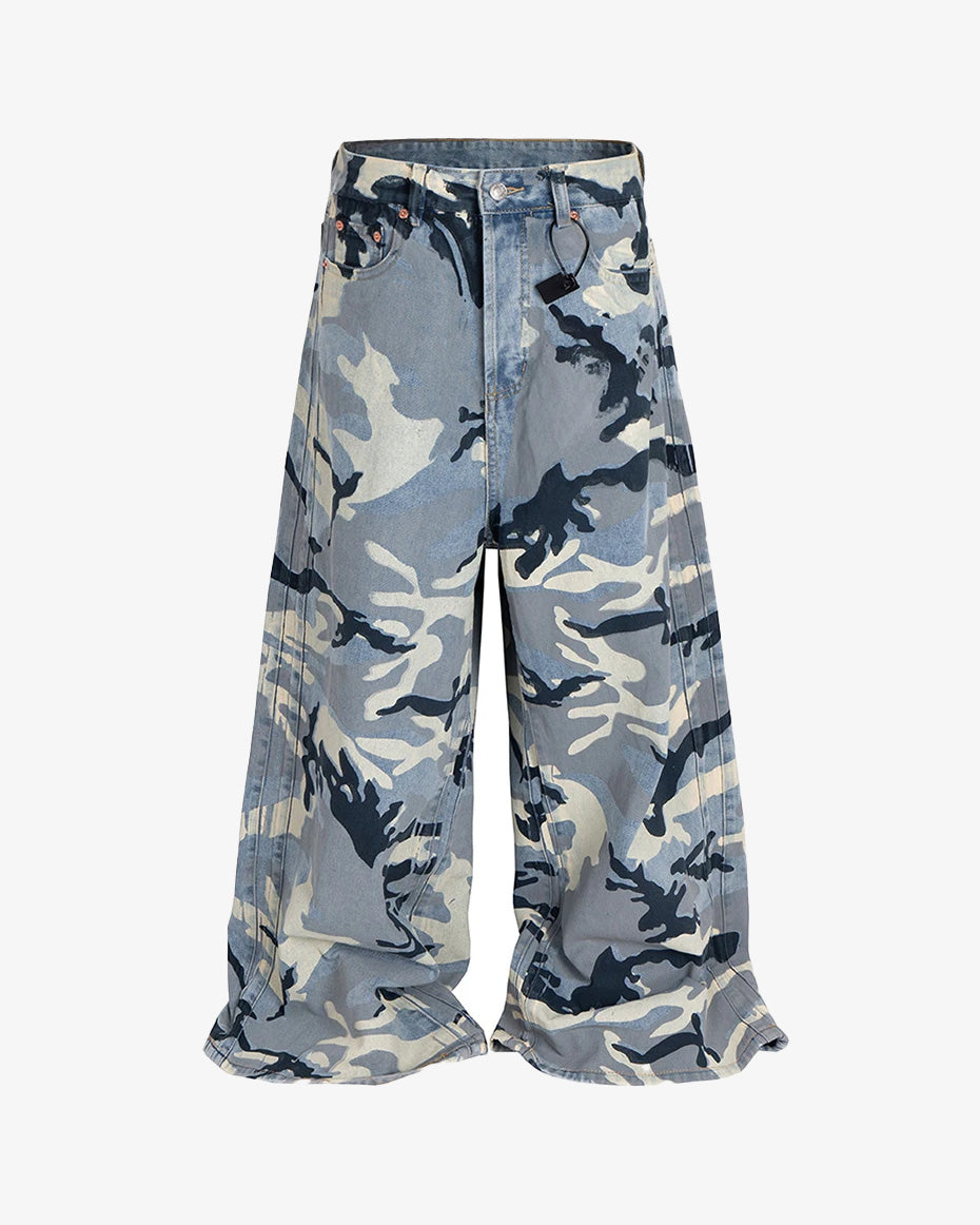 Blue Camo Wide Leg Pants – Slick Street