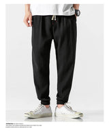 Drawstring Cropped Elastic Waist Casual Pants Black, M - Streetwear Pants - Slick Street