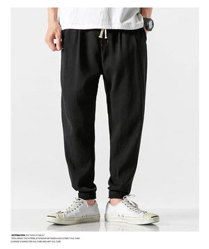 Drawstring Cropped Elastic Waist Casual Pants Black, M - Streetwear Pants - Slick Street