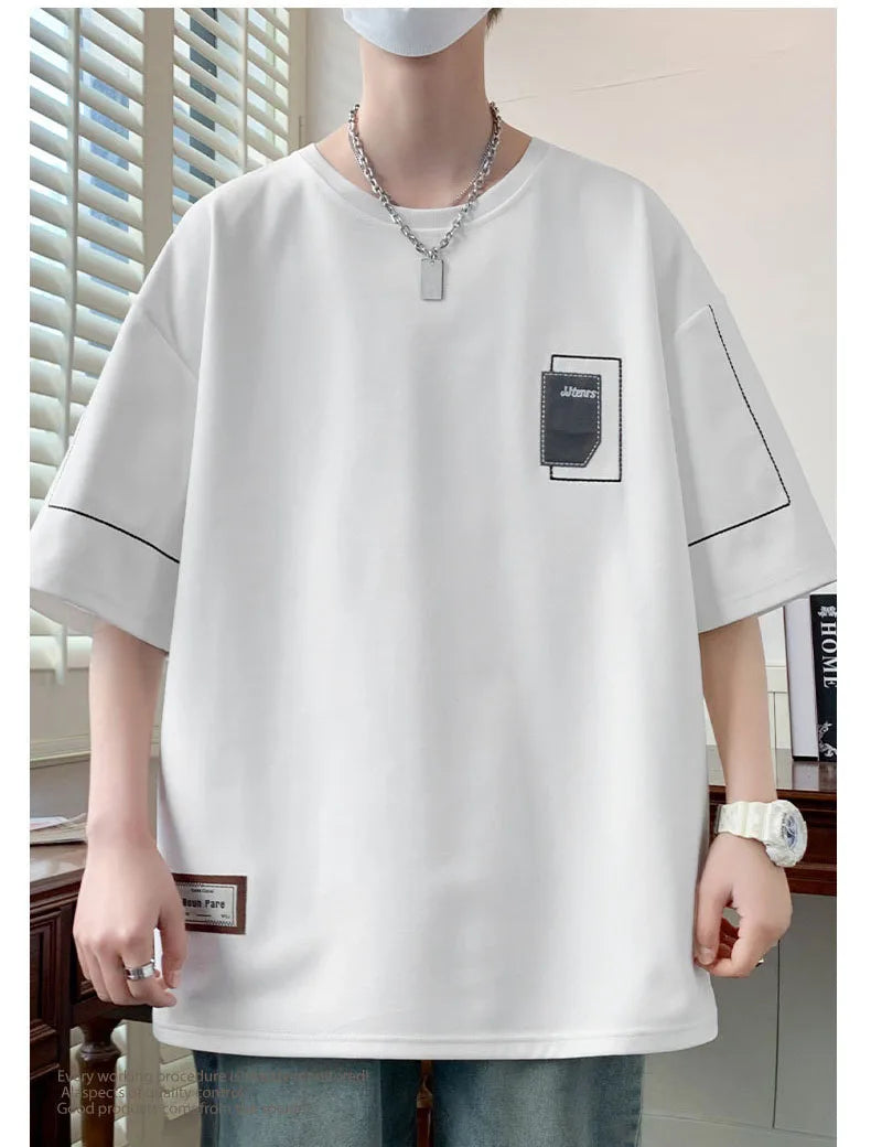 Plain Color Short Sleeved T-Shirt , - Streetwear T-Shirts - Slick Street