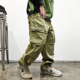 Tactical Straight Leg Elastic Waist Pants Army green, XXS - Streetwear Pants - Slick Street