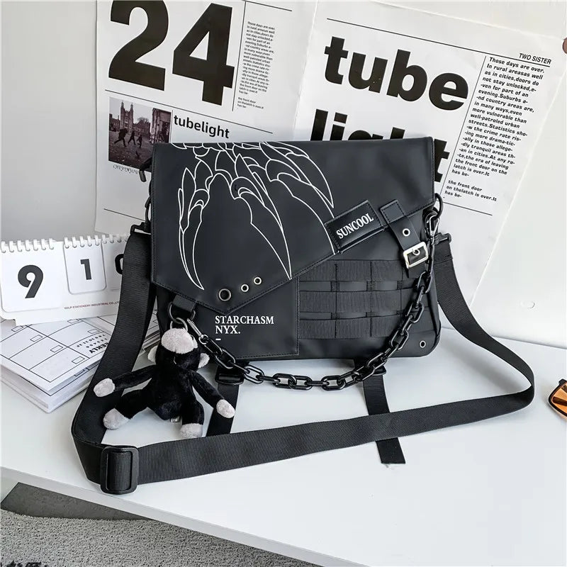 Single Shoulder Multifunctional Bag Black, - Streetwear Bag - Slick Street