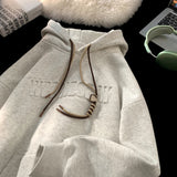 Drawstring Wednesday Embossed Letters Hoodie White, XS - Streetwear Hoodie - Slick Street
