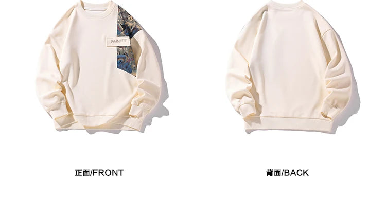 Romantic Bears Pattern Shoulder Patchwork Sweater ,  - Streetwear Sweater - Slick Street