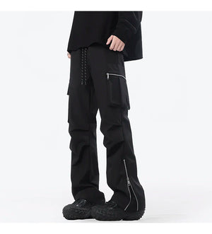 Ankle Length Half Zipper Pants , - Streetwear Pants - Slick Street