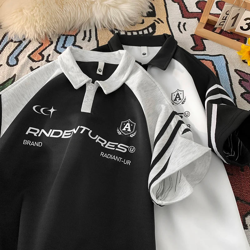 RADIANT-UR Contrast Color Polo T-Shirt , - Streetwear T-Shirts - Slick Street