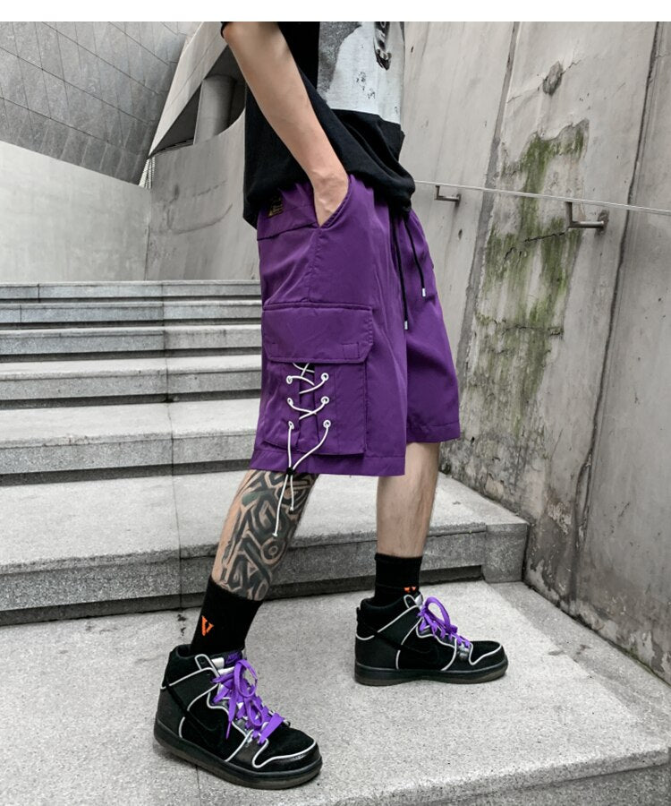 PROGRESS Jogging Braided Lace Design Shorts ,  - Streetwear Shorts - Slick Street