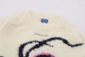 Star Spider Web Knitted Sweater , - Streetwear Sweater - Slick Street