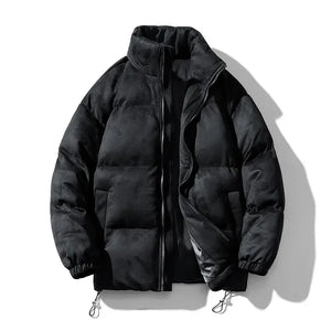 Solid Color Puff Sleeves Bubble Jacket Black, XXS - Streetwear Jacket - Slick Street