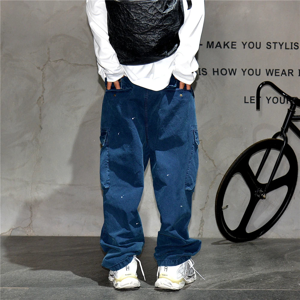 Paint Splash Multi Pockets Pants , - Streetwear Pants - Slick Street