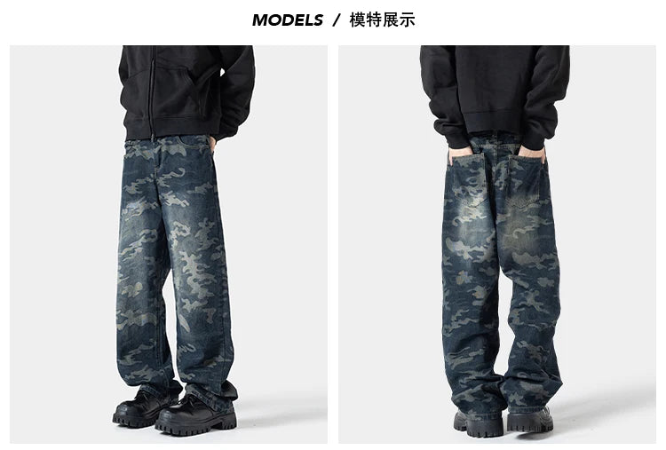 Camouflage Wide Leg Pants , - Streetwear Pants - Slick Street