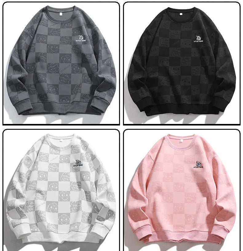 Checkmate Pattern Pullover Sweater , - Streetwear Sweater - Slick Street