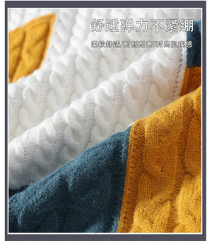 Chunky Twist Color Block Sweater , - Streetwear Sweater - Slick Street