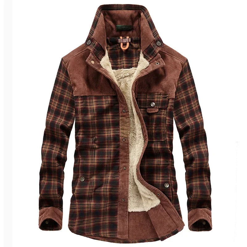 Plaid Cotton 1961 Admiral Jacket Red Brown, XS - Streetwear Jacket - Slick Street