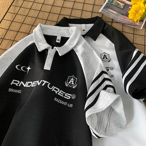 RADIANT-UR Contrast Color Polo T-Shirt , - Streetwear T-Shirts - Slick Street