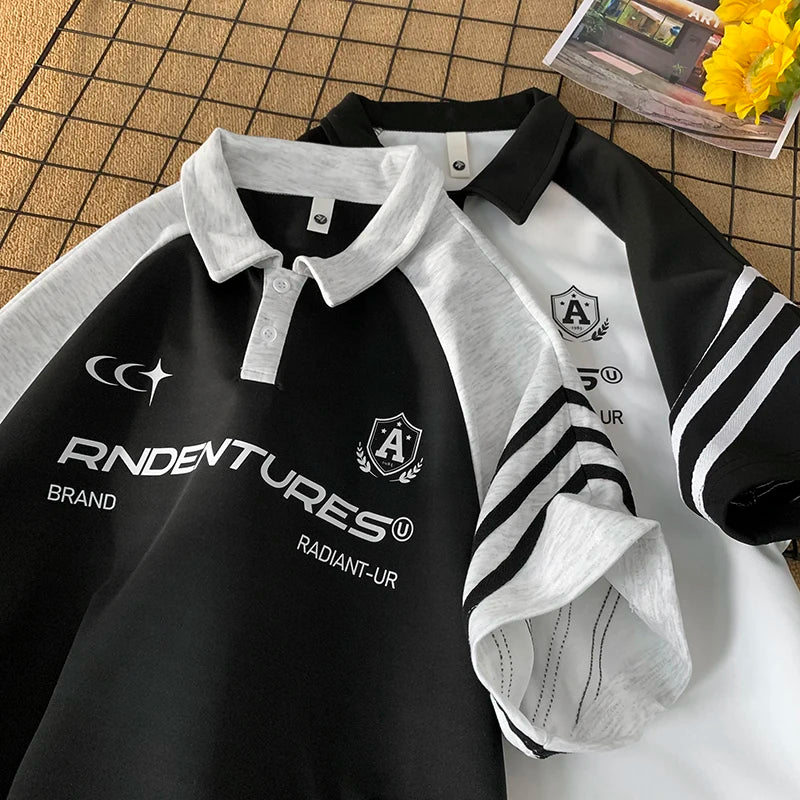 RADIANT-UR Contrast Color Polo T-Shirt , - Streetwear T-Shirts - Slick Street