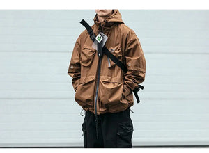STFK Multi Pocket Zipper Cargo Hoodie ,  - Streetwear Hoodie - Slick Street