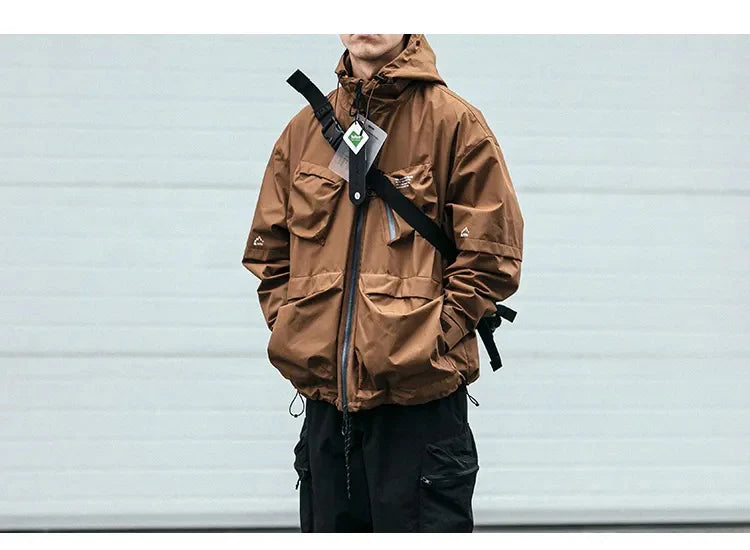 STFK Multi Pocket Zipper Cargo Hoodie ,  - Streetwear Hoodie - Slick Street