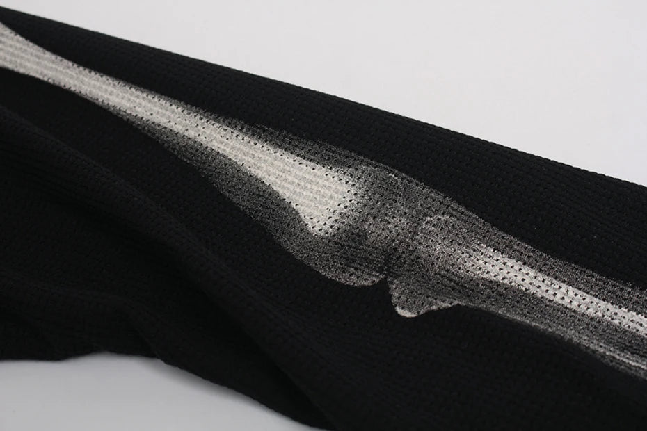 Skeleton B-Heart Graphic Sweatshirt , - Streetwear Sweatshirts - Slick Street