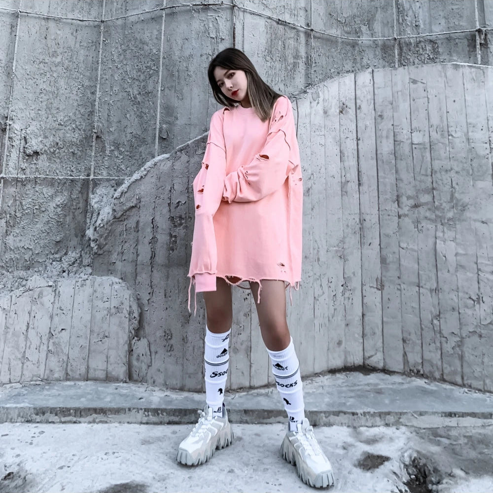 Distressed Gothic Sweatshirt , - Streetwear Sweatshirts - Slick Street