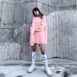 Distressed Gothic Sweatshirt , - Streetwear Sweatshirts - Slick Street