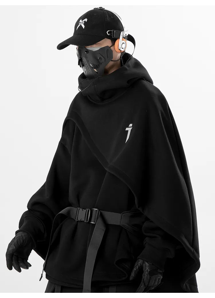 High Neck Cloak Two Piece Hoodie ,  - Streetwear Hoodie - Slick Street