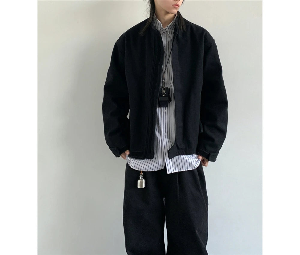 Plain Color Cropped Jacket , - Streetwear Jacket - Slick Street