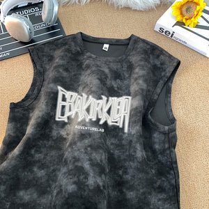 EBAK Tie-dye Sleeveless T-Shirt Black, XS - Streetwear T-Shirts - Slick Street
